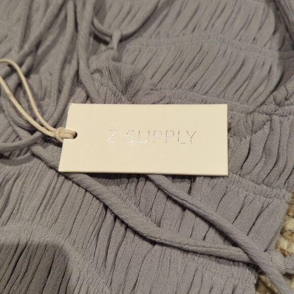 Z Supply Jazmin Maxi Dress Gray Smocked Bodice Flowy Boho Strappy - Picture 6 of 10